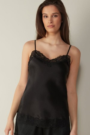 Intimissimi Kanten and Silk Top Zwart | BBESD92434